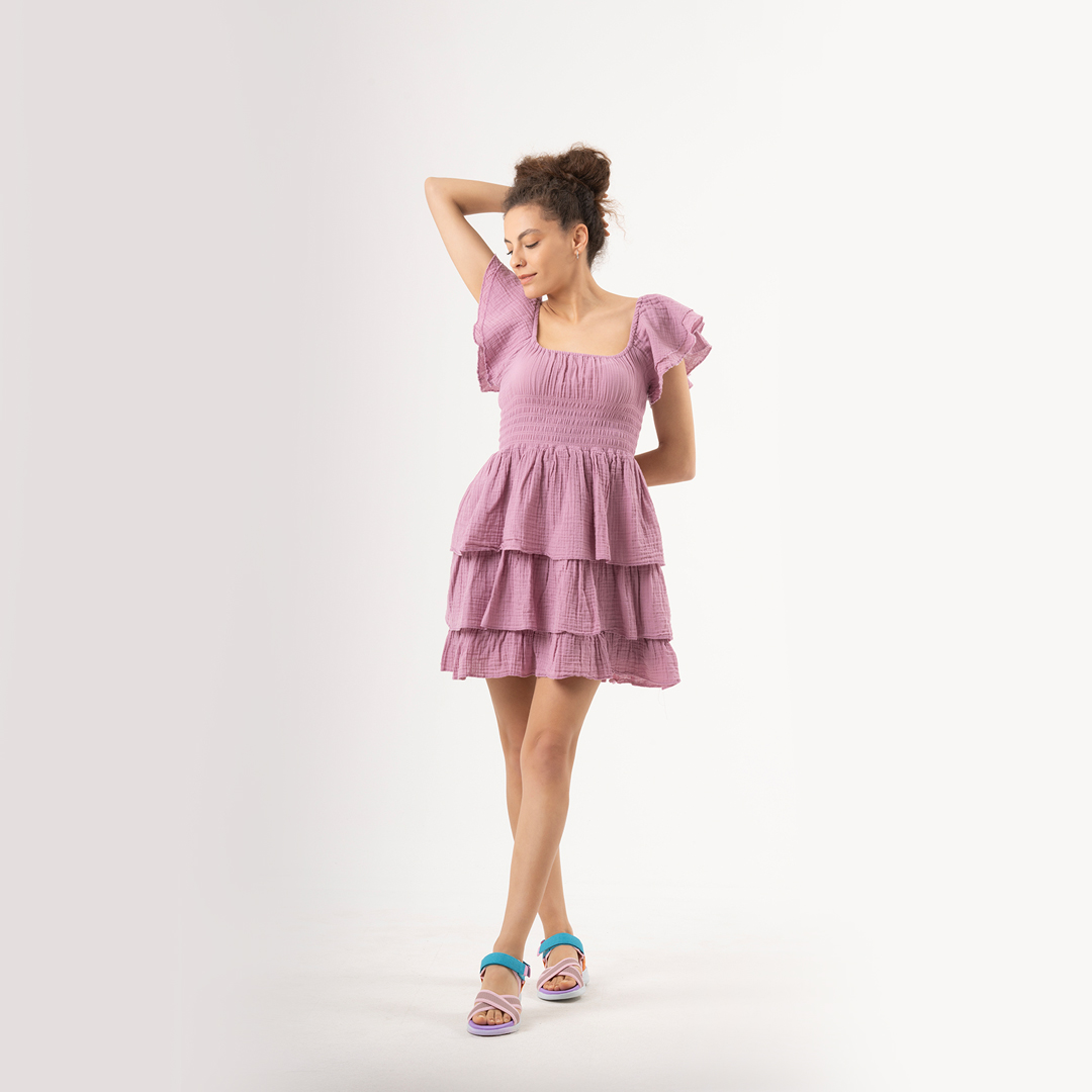 Madonna Müslin Elbise Standart Beden