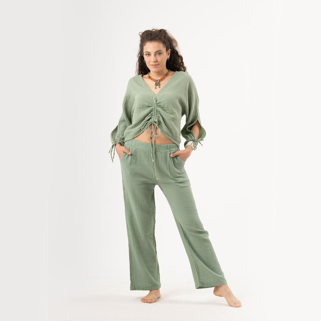 Müslin Asansörlü Bluz Standart Beden