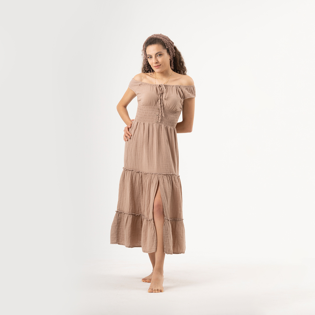 Frida Müslin Elbise Standart Beden