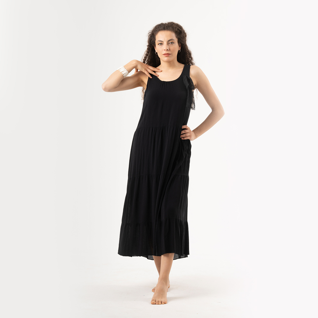 Bürümcük Kurdeleli Elbise Standart Beden